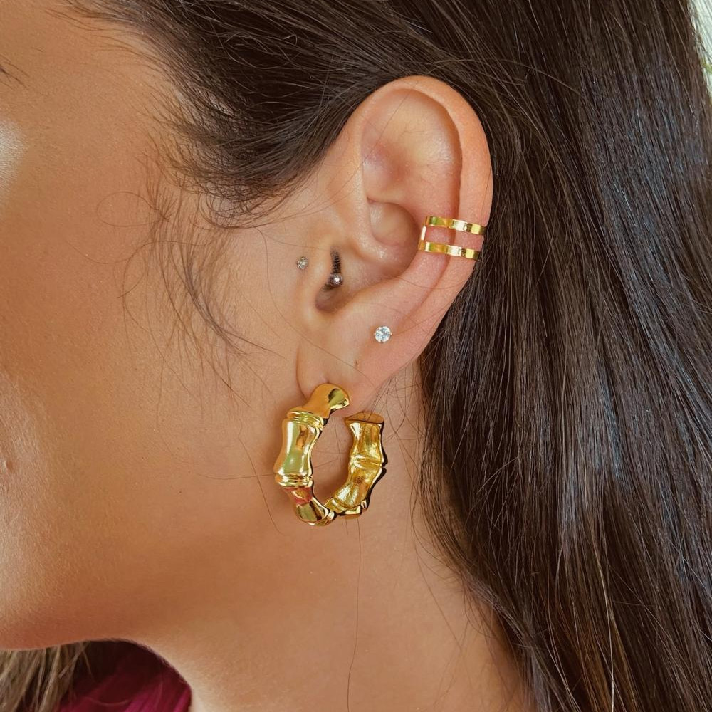 Brinco argola Viviany banhado a ouro 18k 