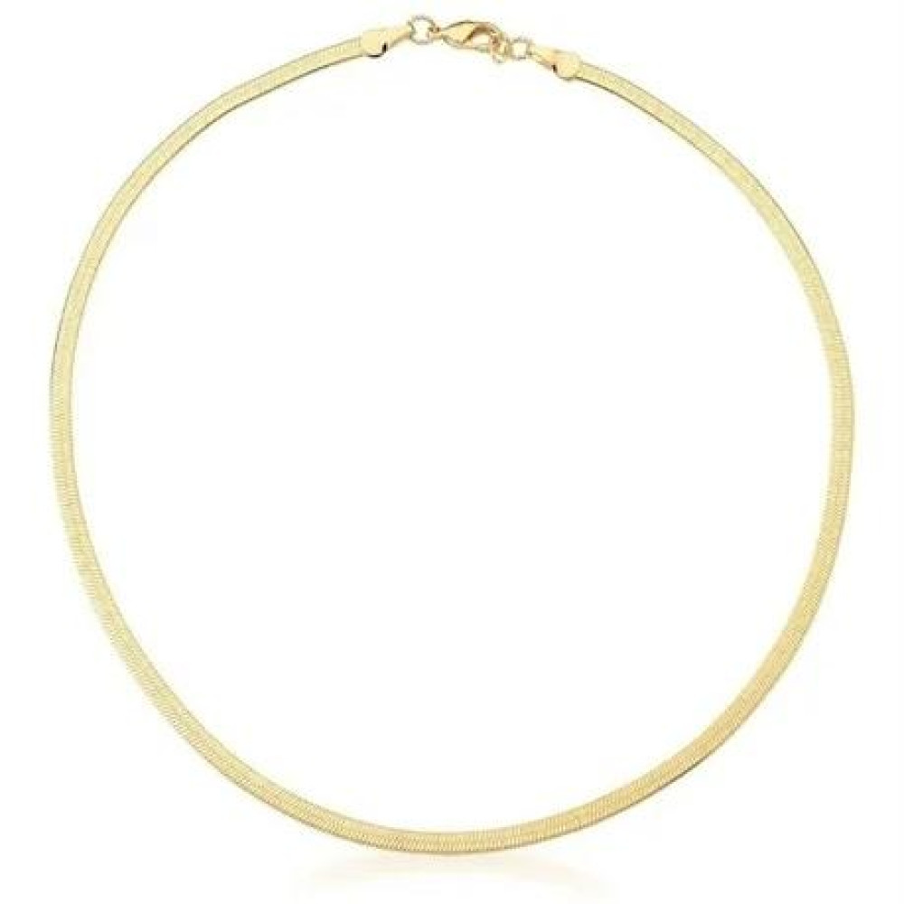 Colar Tassia fita laminada banhado a ouro 18k
