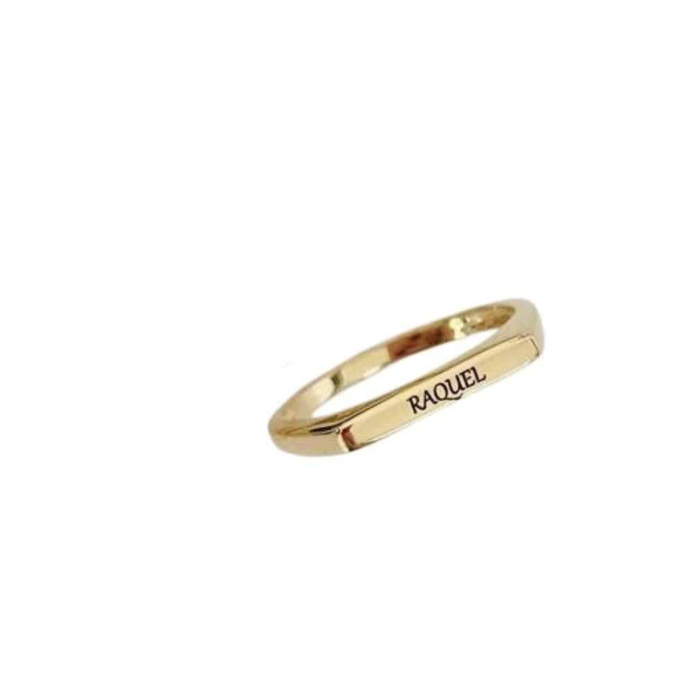 Anel amor de mãe personalizado com nome banhado a ouro 18k 