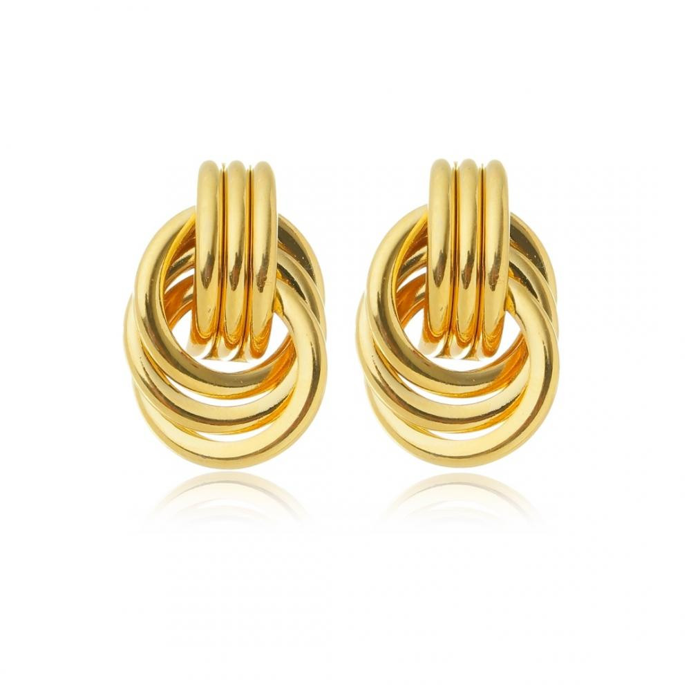 Brinco Celine banhado a ouro 18k 