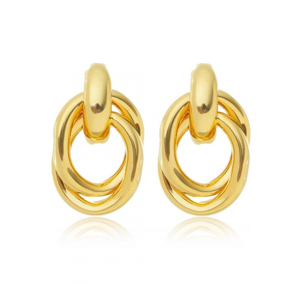 Brinco Atena banhado a ouro 18k