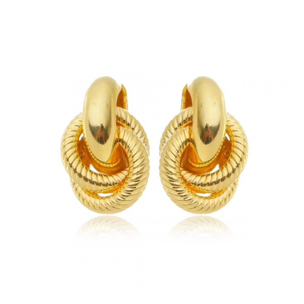 Brinco Lavínia grande banhado a ouro 18k