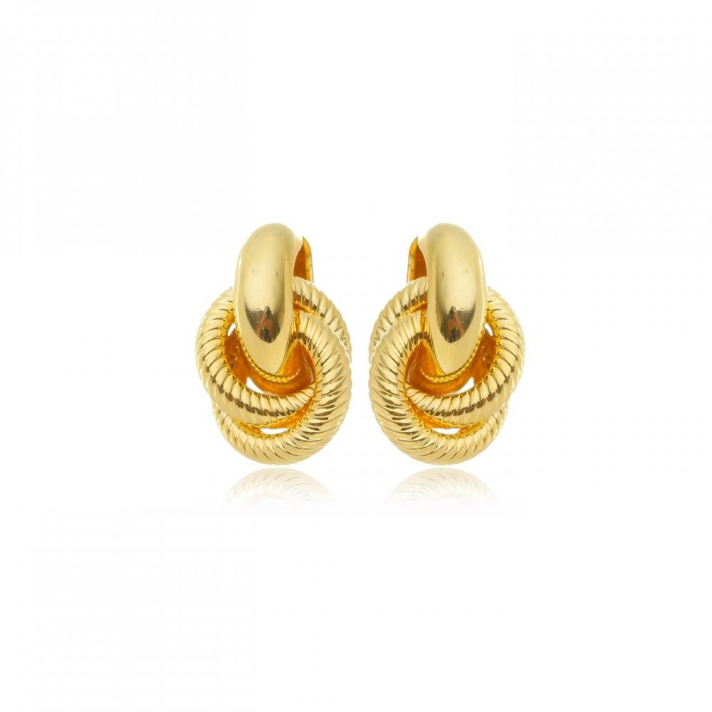 Brinco Lavínia pequeno banhado a ouro 18k 