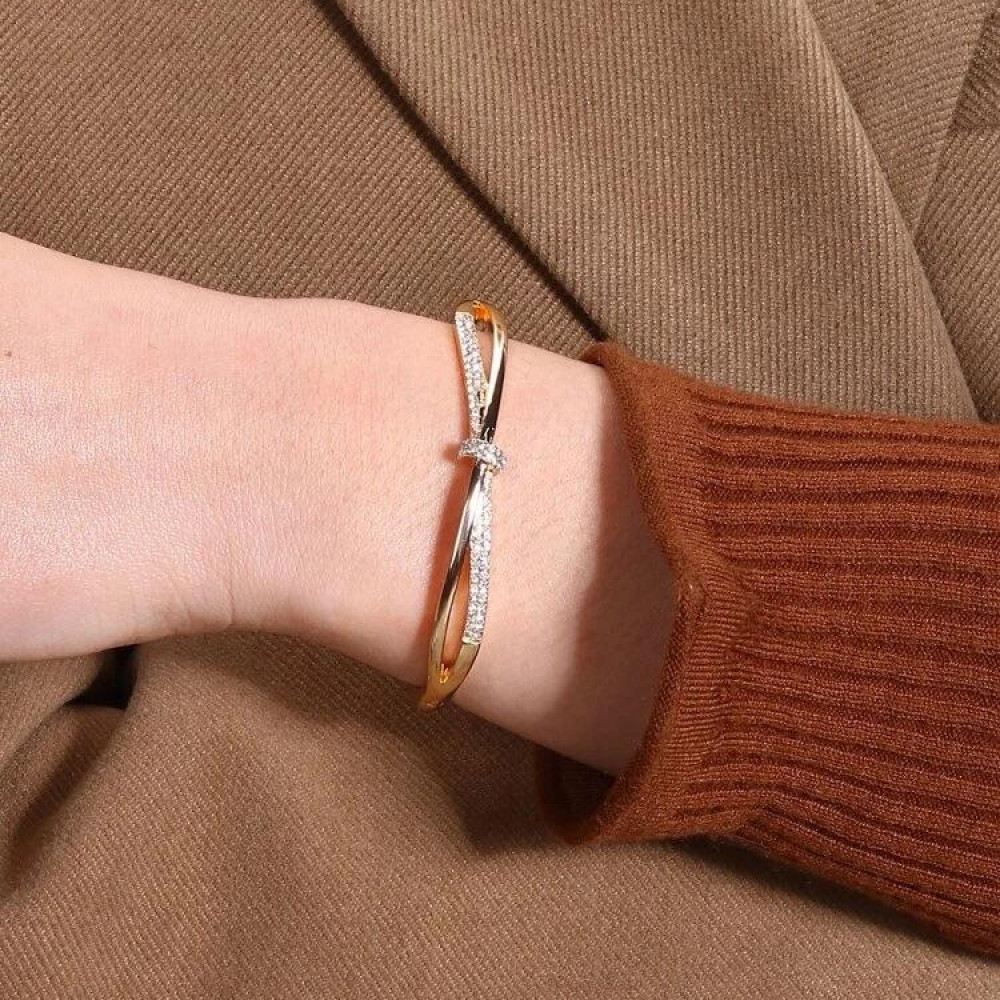 Bracelete Pilar de prego cravejado banhado a ouro 18k