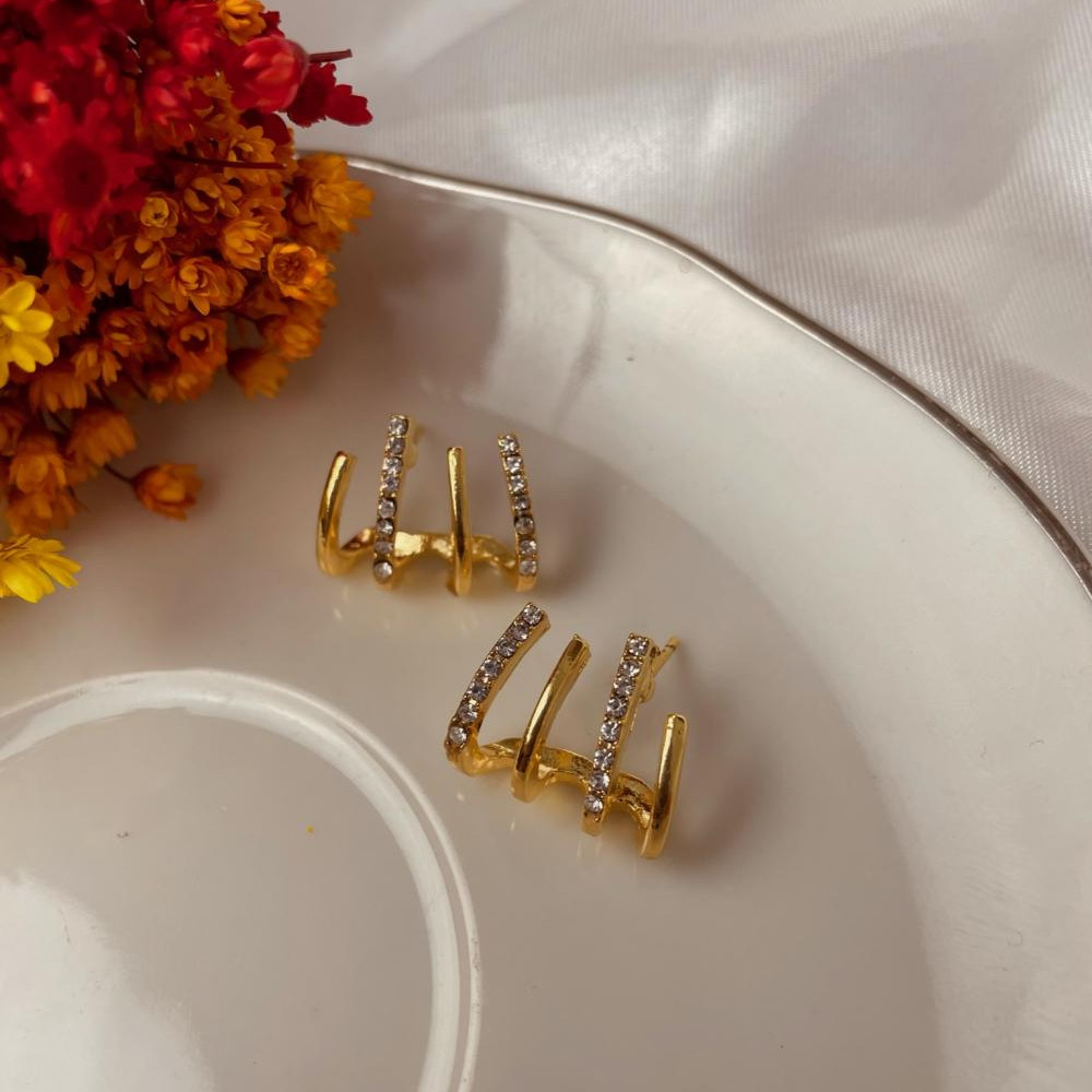 Brinco earcuff Brenda banhado a ouro 18k