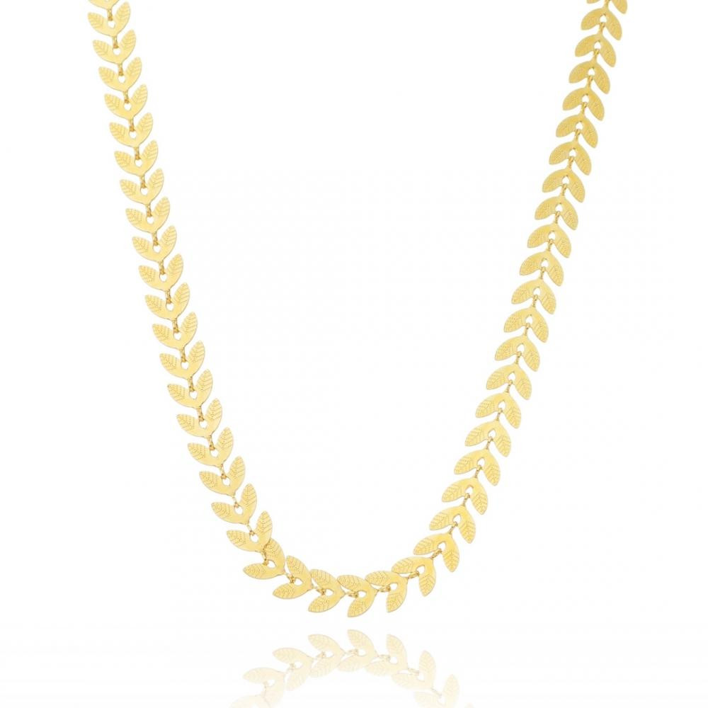 Choker Dani folha escama banhado a ouro 18k