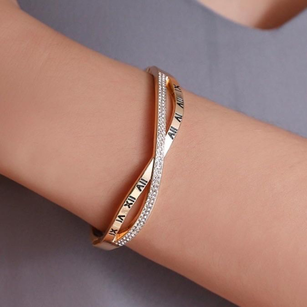 Bracelete Amanda infinito cravejado banhado a ouro 18k 