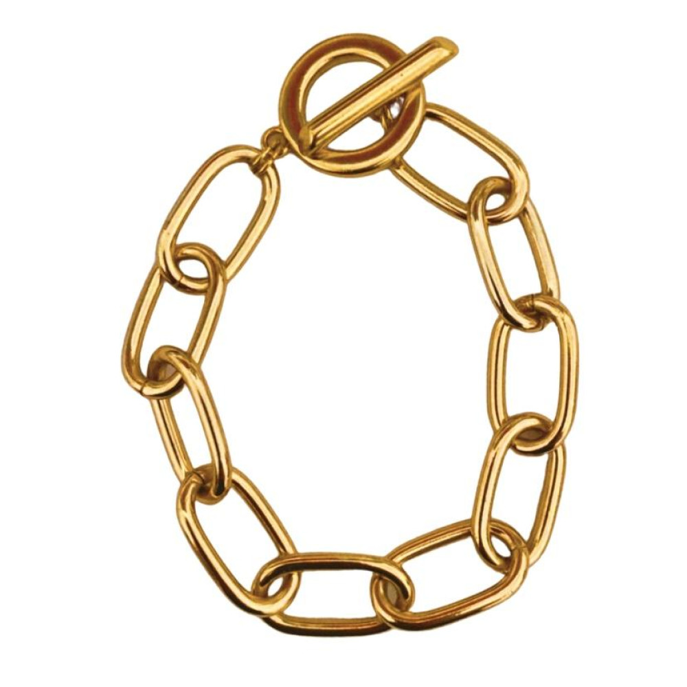 Pulseira Kim de elos com fecho T banhada a ouro 18k