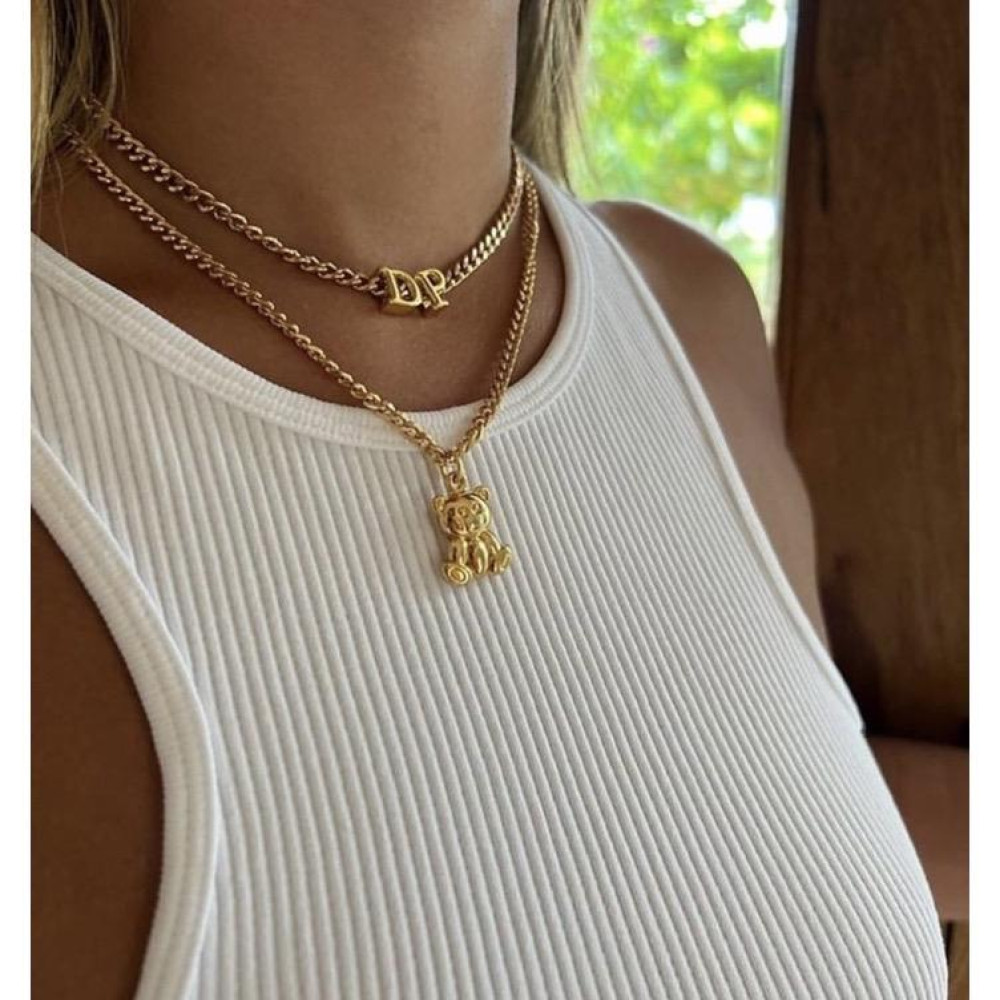 Colar personalizado com letra passantes banhado a ouro 18k