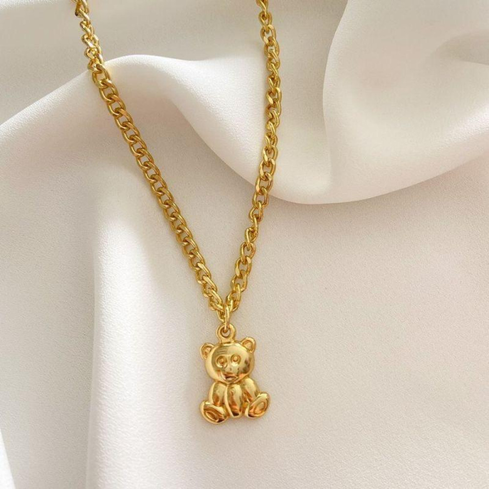 Colar urso Teddy banhado a ouro 18k