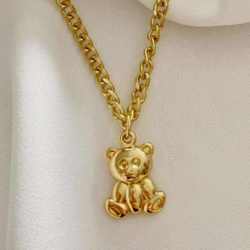 Colar urso Teddy banhado a ouro 18k