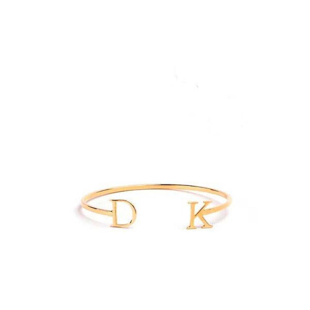 Bracelete Iara personalizado com letras banhado a ouro 18k