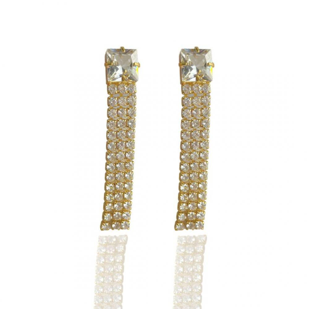 Brinco Barbara banhado a ouro 18k 