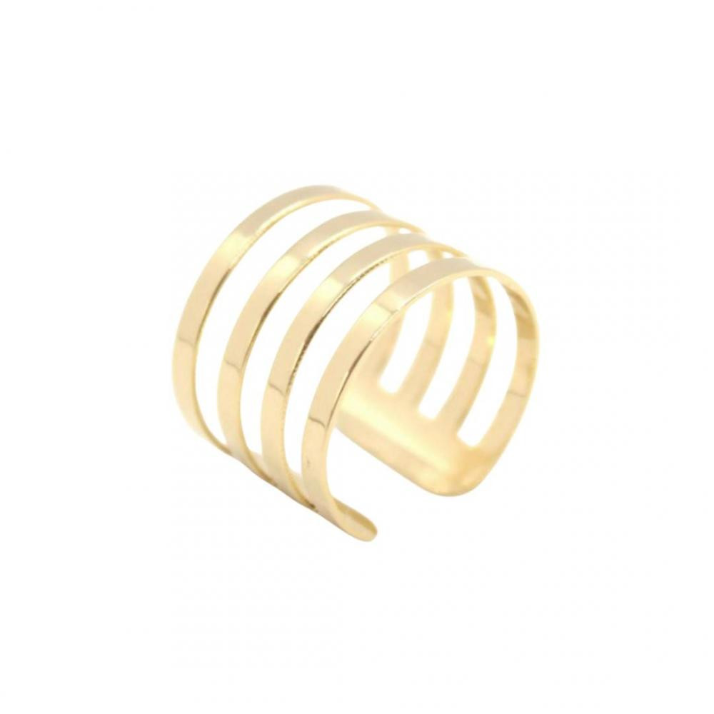 Anel gladiador Janine regulável banhado a ouro 18k  