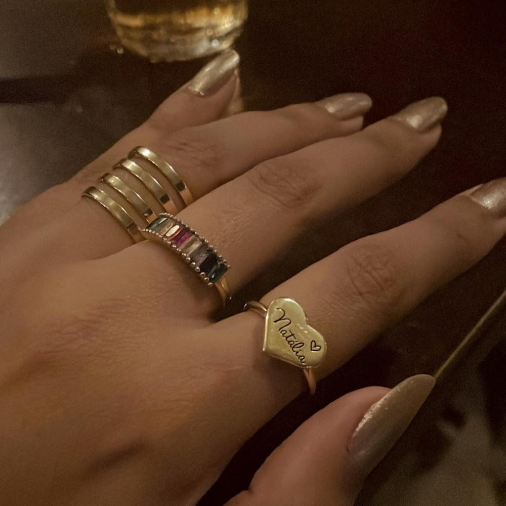 Anel gladiador Janine regulável banhado a ouro 18k  