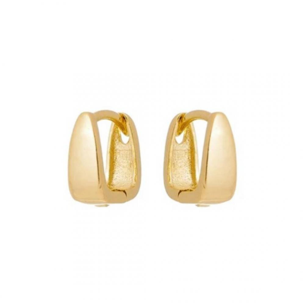 Brinco Violeta de argola banhado a ouro 18k 