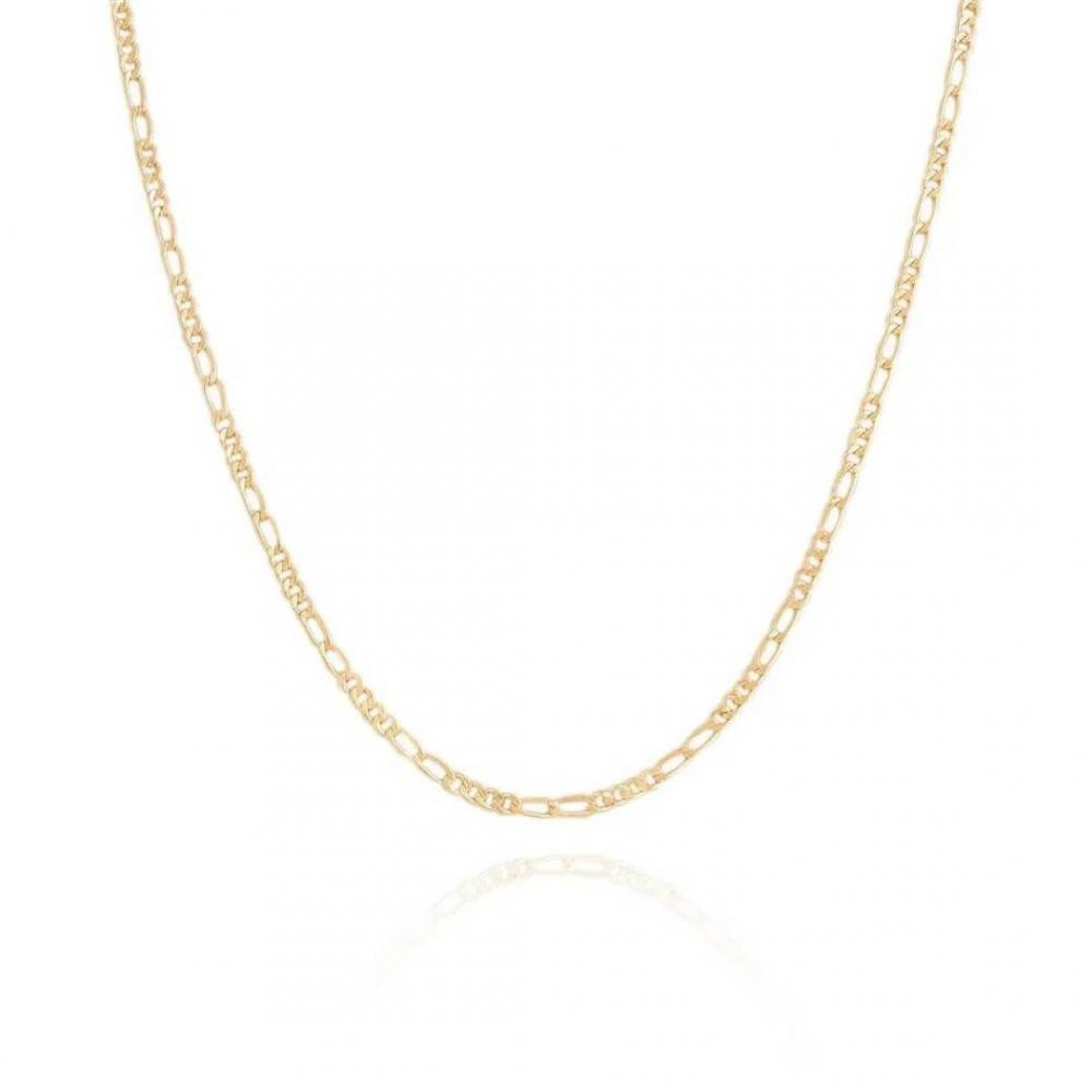 Tornozeleira Sara com corrente grumet fina banhado a ouro 18k