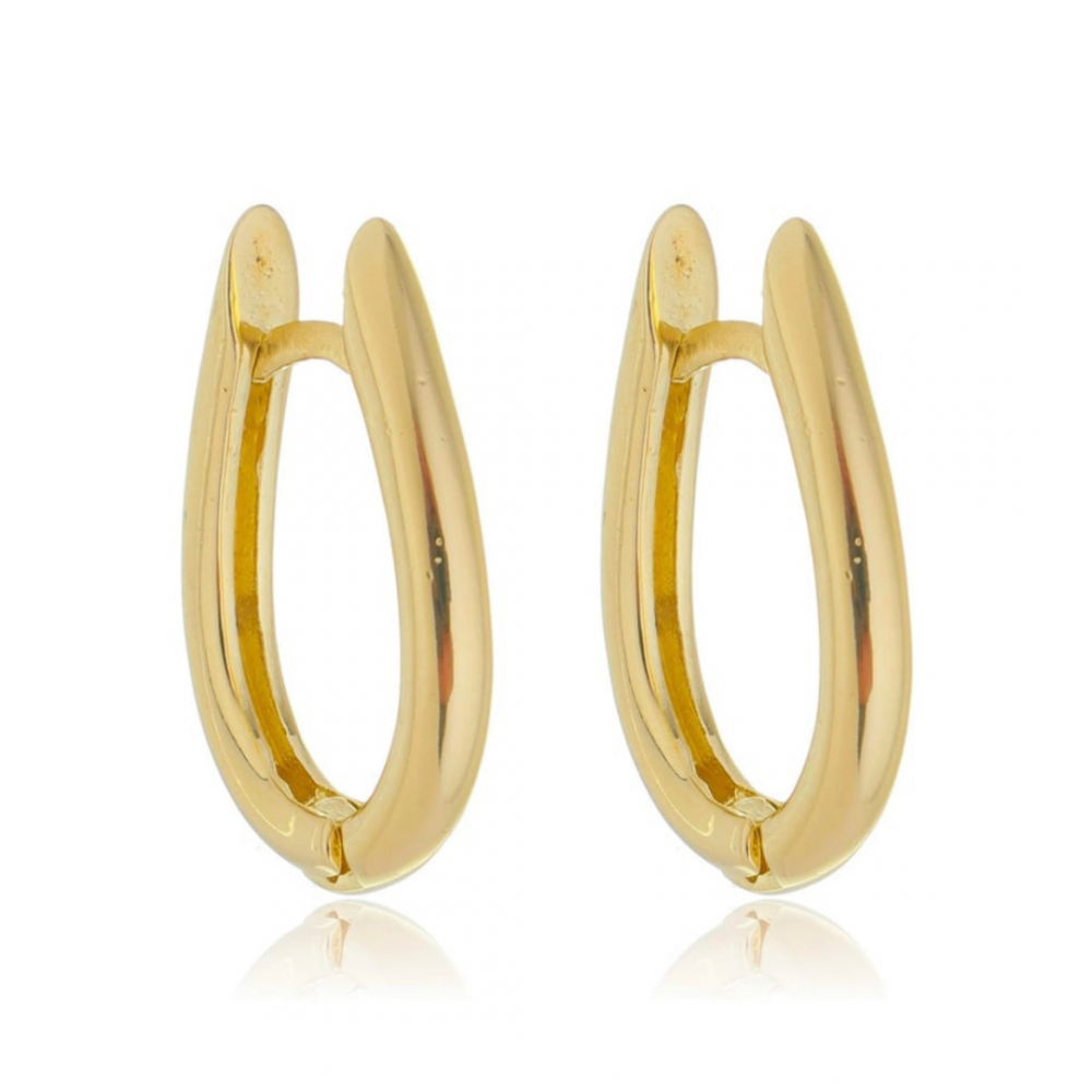 Brinco Agatha de argola grande banhado a ouro 18k