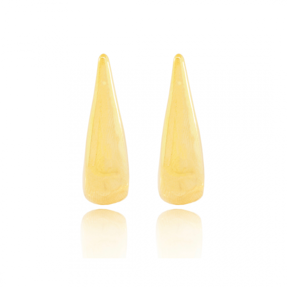 Brinco Astrid de gota grande banhada a ouro 18k