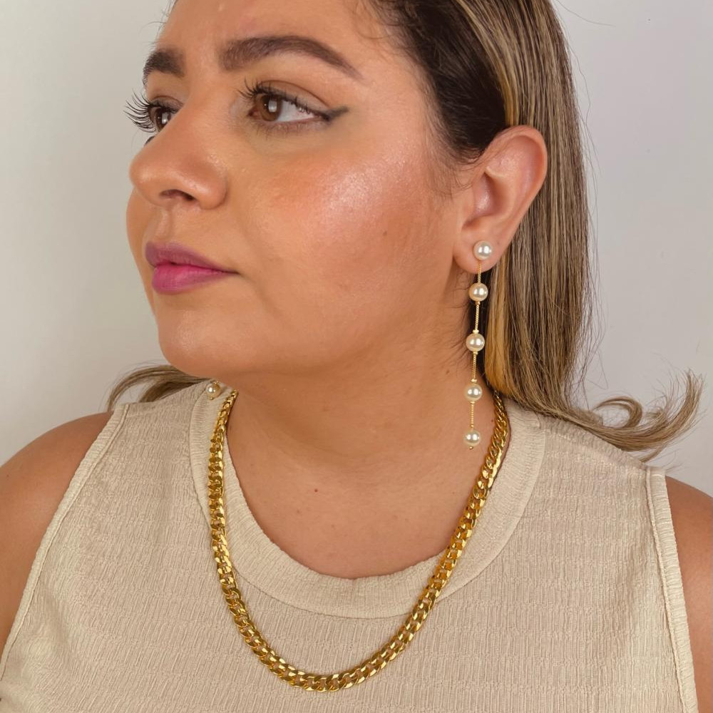Colar Flávia corrente cubana banhado a ouro 18k 