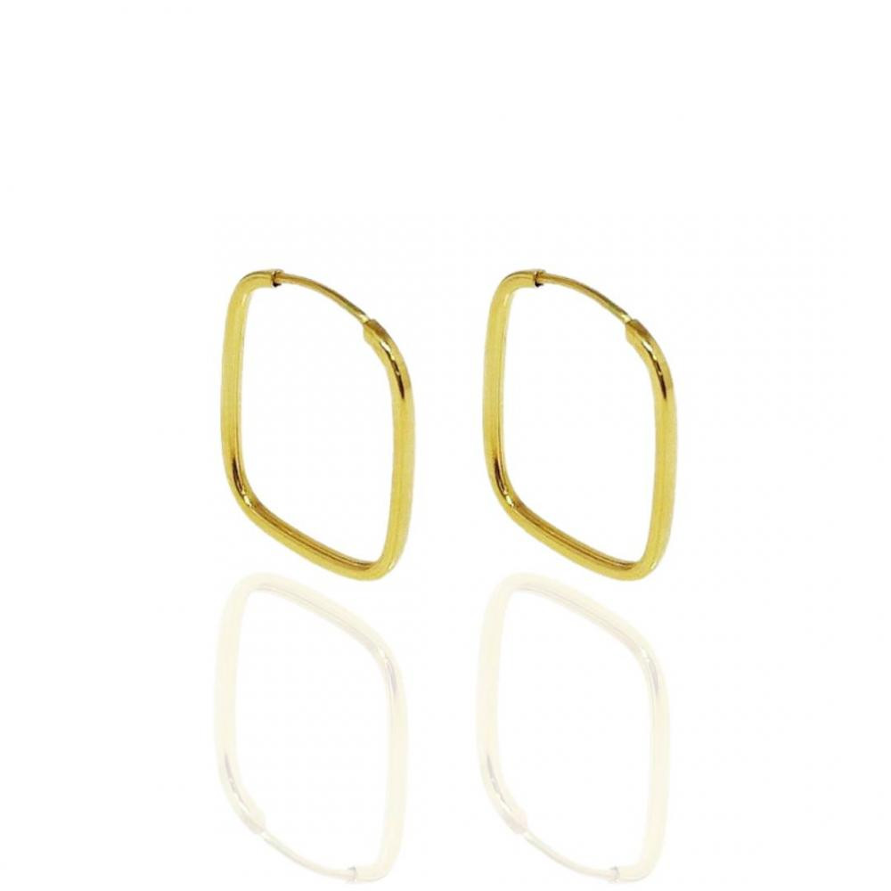 Brinco Celine argola de fio pequeno  banhado a ouro 18k