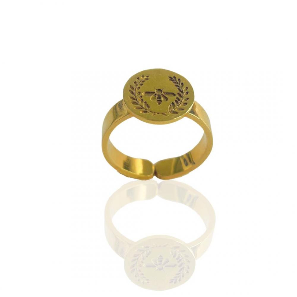 Anel Anne personalizado banhado a ouro 18k