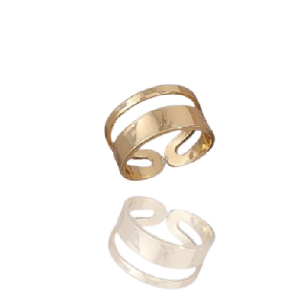 Anel Liz banhado a ouro 18k
