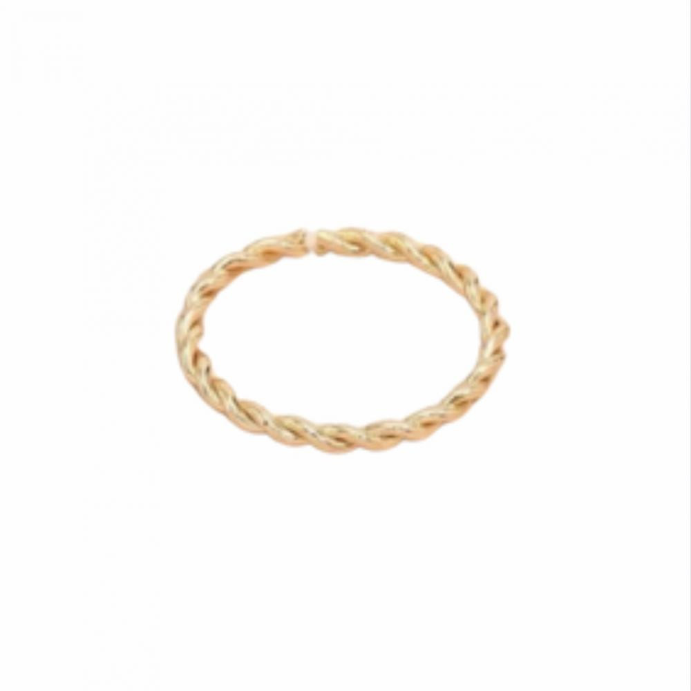 Anel Beatriz torcido minimalista banhado a ouro 18k
