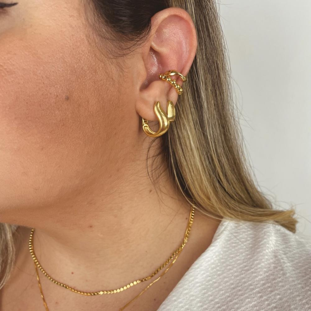 Brinco Regina de argola banhada a ouro 18k 