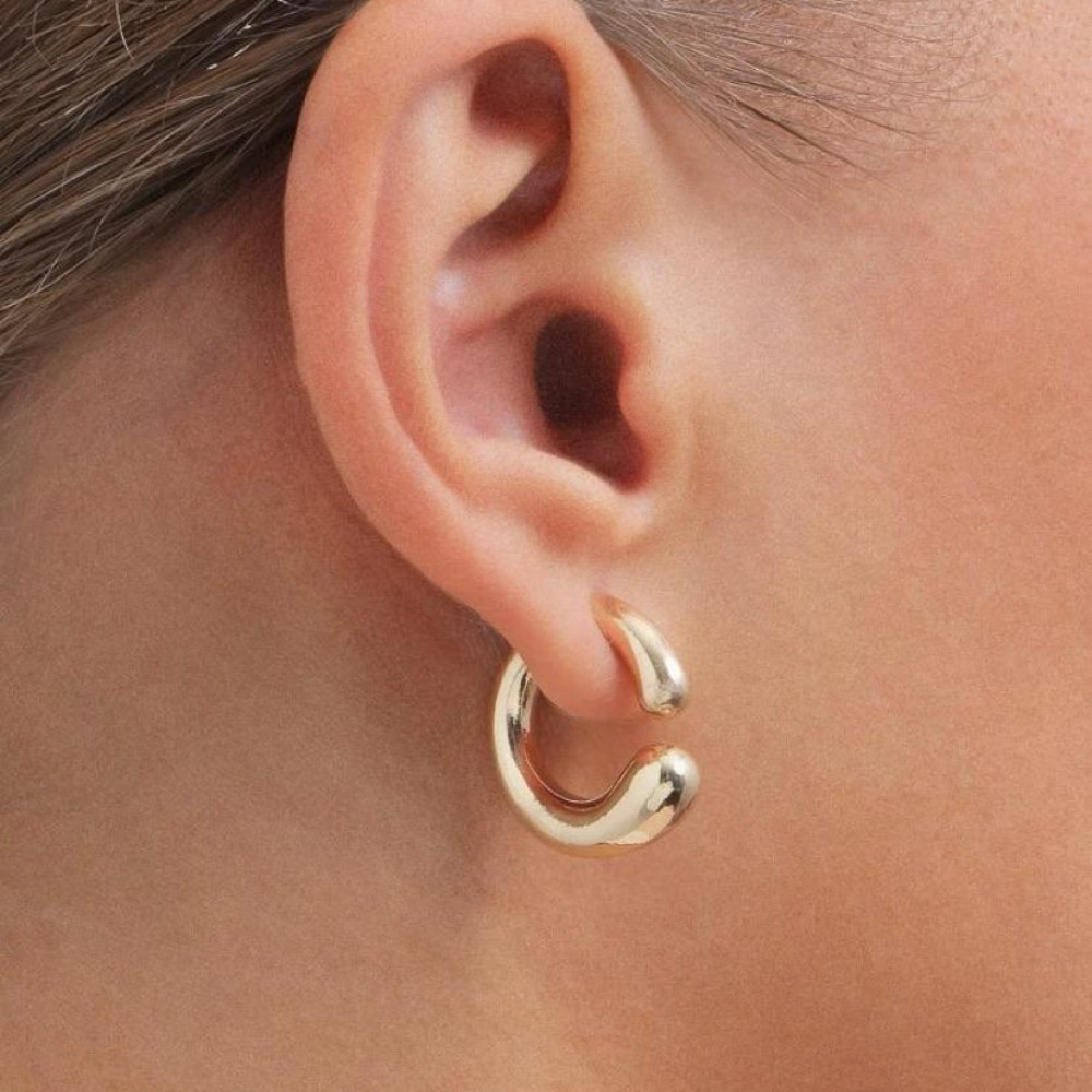 Brinco argola Agnes banhado a ouro 18k