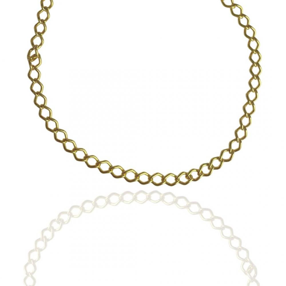 Tornozeleira Sandra com elos grandes banhada a ouro 18k 