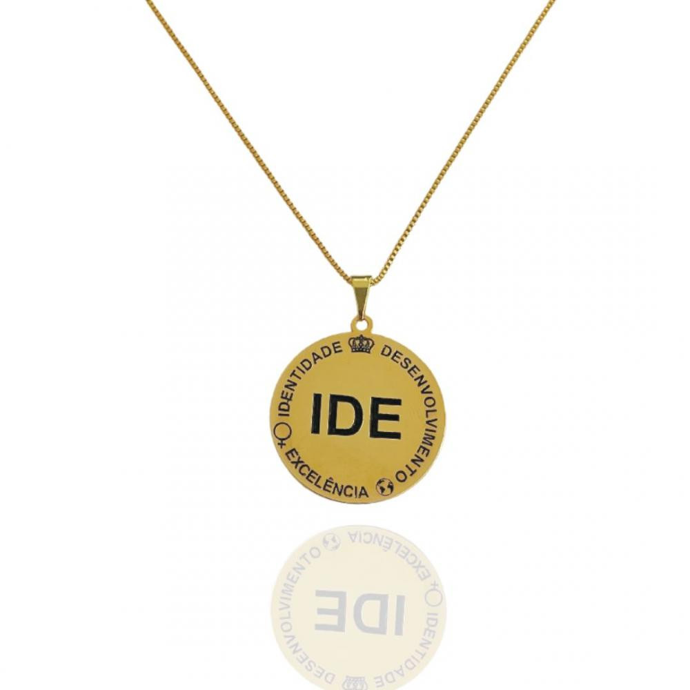 Colar mandala personalizada banhada a ouro 18k