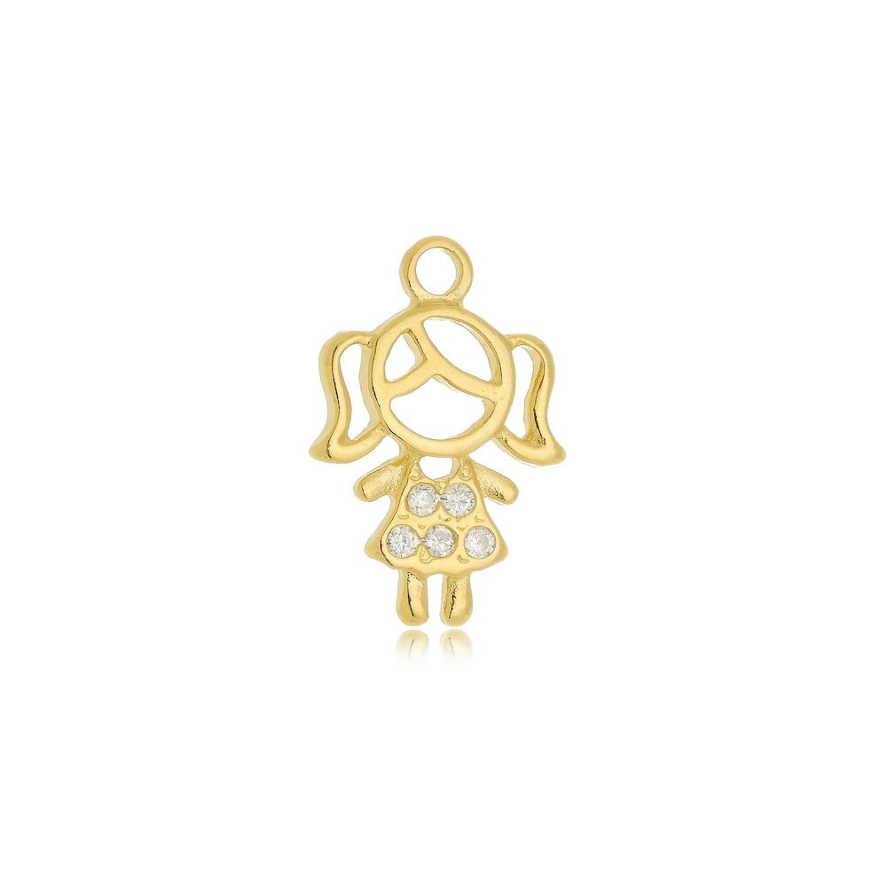 Pingente de filho (a) banhado a ouro 18k 