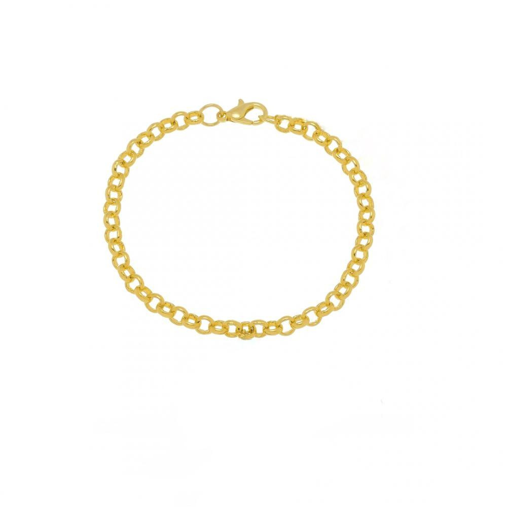 Pulseira elo português banhada a ouro 18k 