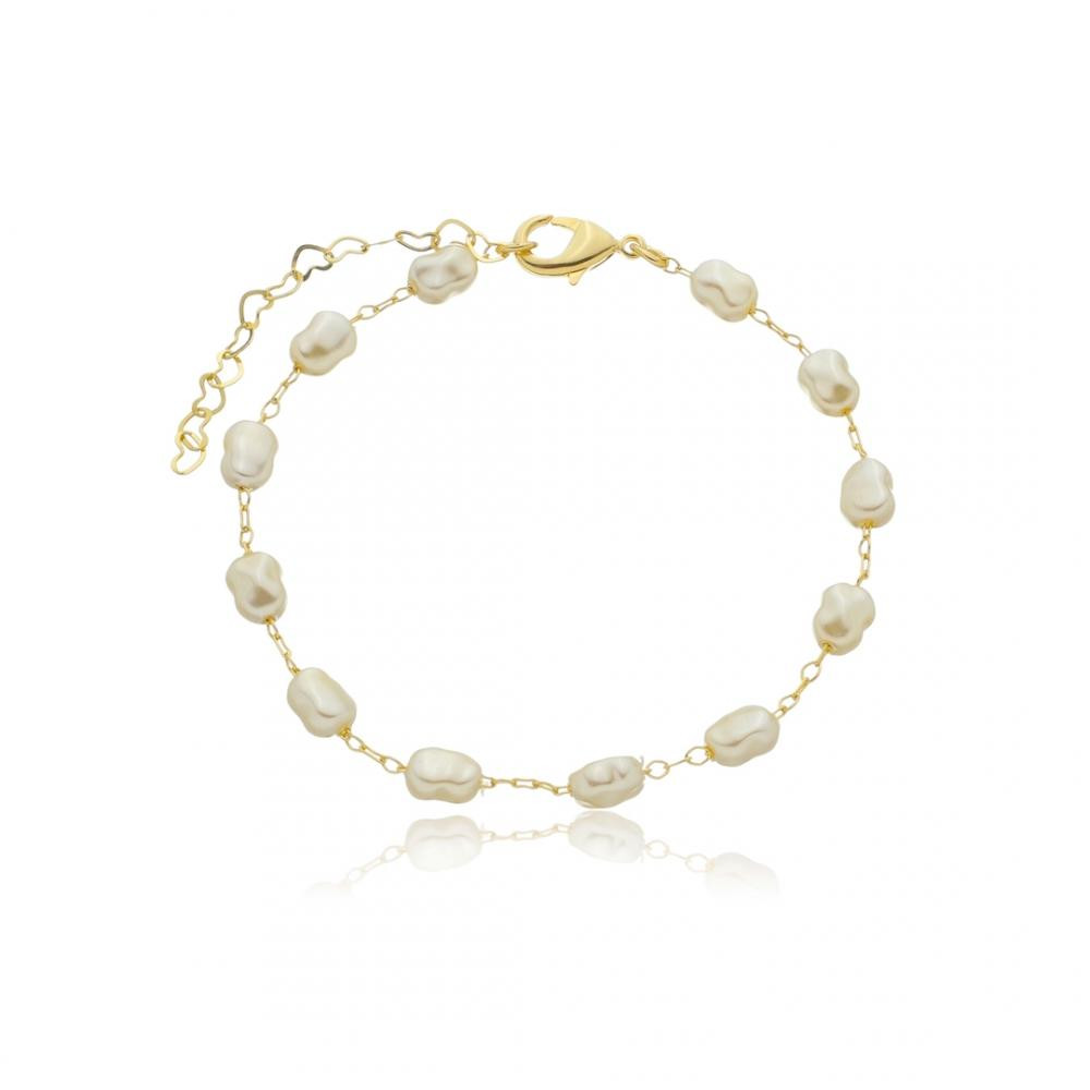 Pulseira Tina de pérolas banhada a ouro 18k 