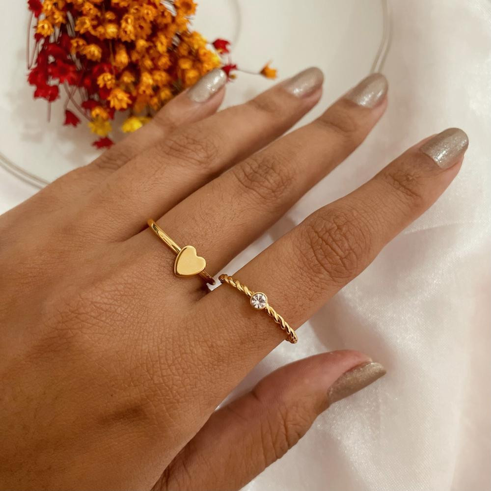 Anel Melina banhado a ouro 18k 