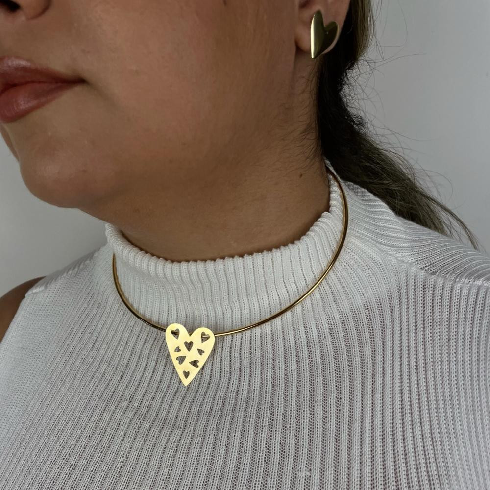 Choker Ada de aro médio banhada a ouro 18k