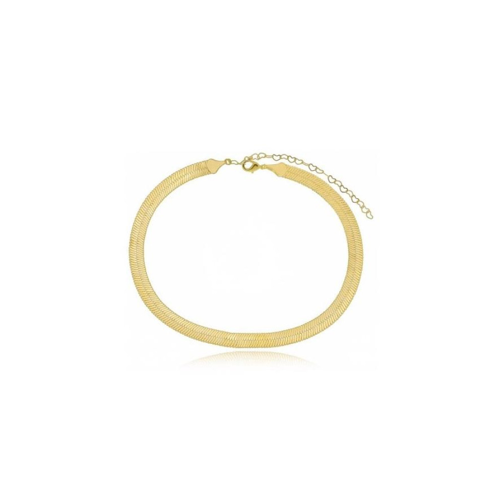 Pulseira Tassia fita laminada grossa banhada a ouro 18k