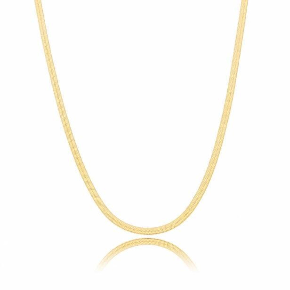 Choker Tassia fita laminada fina banhada a ouro 18k