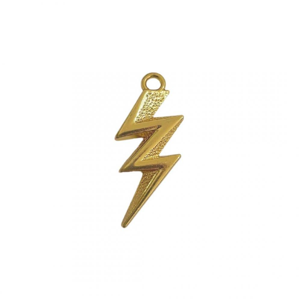 Pingente de raio banhado a ouro 18k