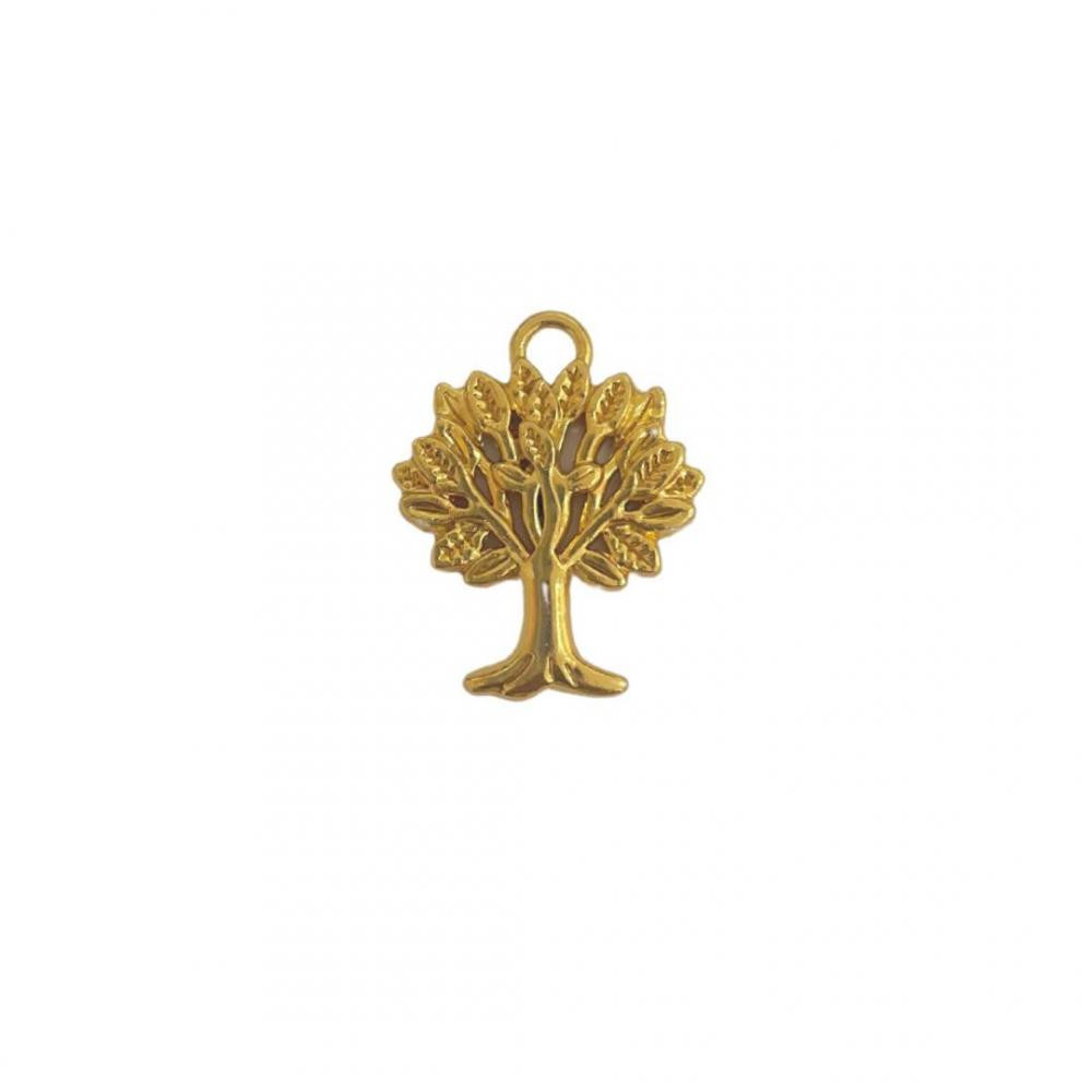 Pingente árvore banhado a ouro 18k