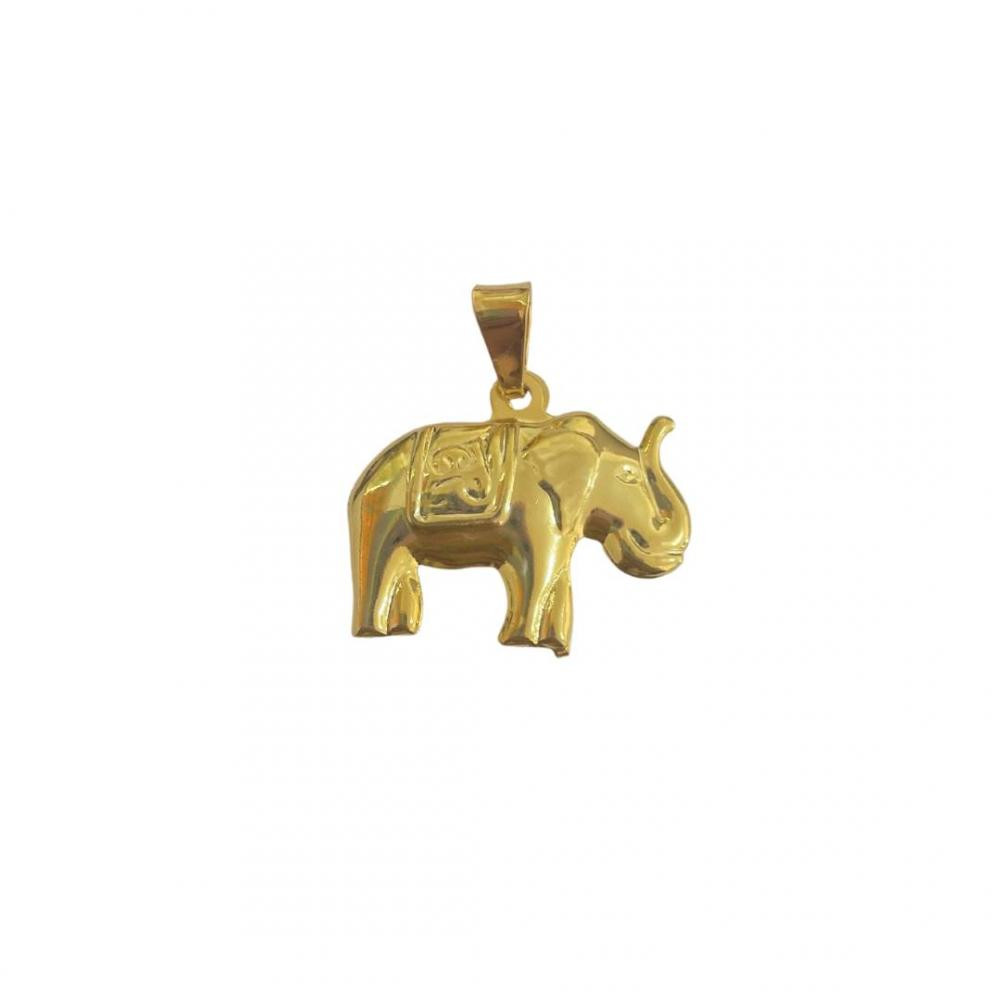 Pingente de elefante banhado a ouro 18k