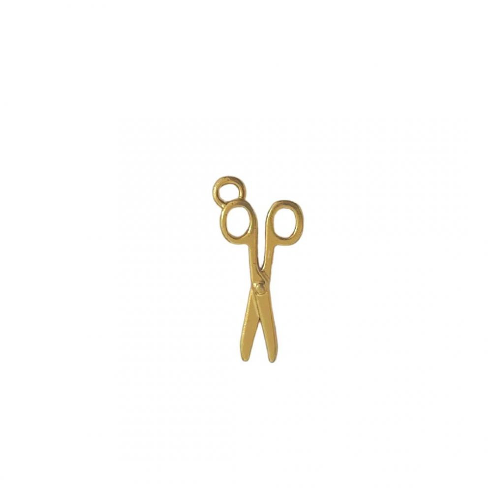 Pingente de tesoura banhado a ouro 18k