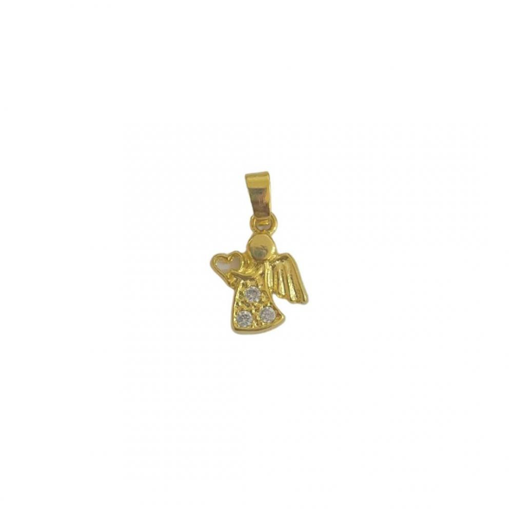 Pingente de anjo banhado a ouro 18k