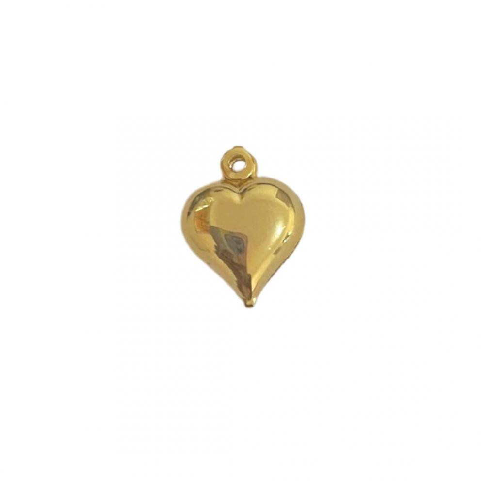Pingente de coração pequeno banhado a ouro 18k