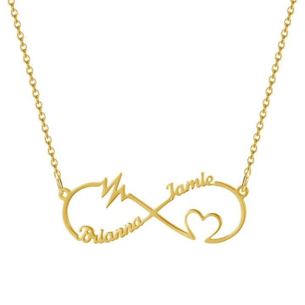 Colar personalizado pingente infinito banhado a ouro 18k