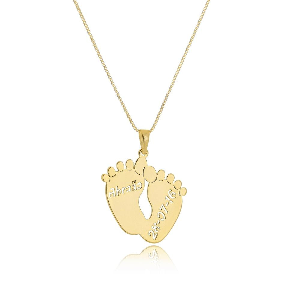 Colar pezinho personalizado banhado a ouro 18k 