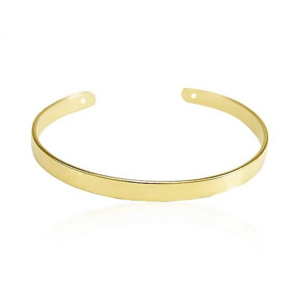 Bracelete Carol liso banhado a ouro 18k