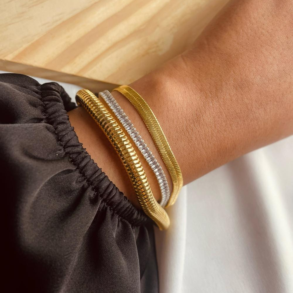 Pulseira Duda corrente rabo de rato banhada a ouro 18k 