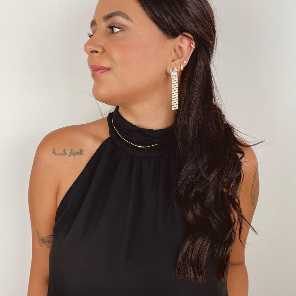 Brinco Barbara banhado a ouro 18k 